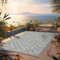 RV MURTS Outdoor Teppich Wetterfest, 160x230CM Leichtgewicht Camping Teppich, Außenteppich Wasserdichter für Balkon Terassen Garten Patio, Waschbar&UV-Beständig Tragbare Outdoor Matte, Graue Blume.