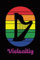 Harfenspielerin Geschenk: Harfe Notizbuch A5 für Musikerin die auf Harfen Musikinstrumente spielen die lustige Geschenkidee Harfenistin ein liniertes Buch für Notizen im Retro Regenbogen Design