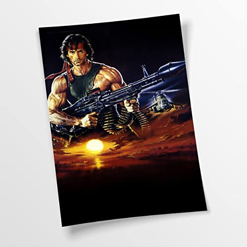 Artis Prints Poster (Baumwolle) Rambo | Action - Hollywood - Film - Klein bis XXL, Wohnzimmer - Flur - Dekoration