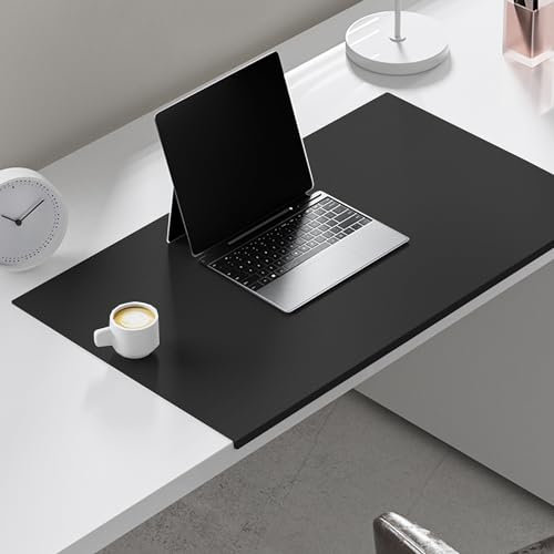 Benutzerdefinierte Größe PU-Leder Schreibtischmatte, Wasserdichter Schreibtischunterlage Tischunterlage mit Kantenschutz für Tastatur und Maus, Rutchfeste Unterlagenmatte Mauspad(70 * 40cm)