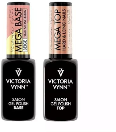 Victoria Vynn Hardi Mega Base UV LED Hybrid Gel Nagellack Hellbeige & Mega Top – UV Base und Top Coat Set für Perfekte UV Nagellack Maniküre