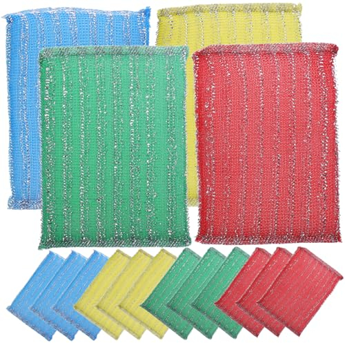 Cabilock 20 Piezas Paño De Limpieza De Cocina Esponjas De Limpieza Baño Esponja para Lavar Platos Esponja para Platos De Cocina Fregador De Ollas Trapo De Cocina Wok Lavavajillas Placa