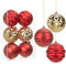 Hollyone 10CM Large Baubles, 6PCS Red & Gold Christmas Tree Decorations, Giant Xmas Balls Hanging Ornaments for Wedding Party Tree Decor