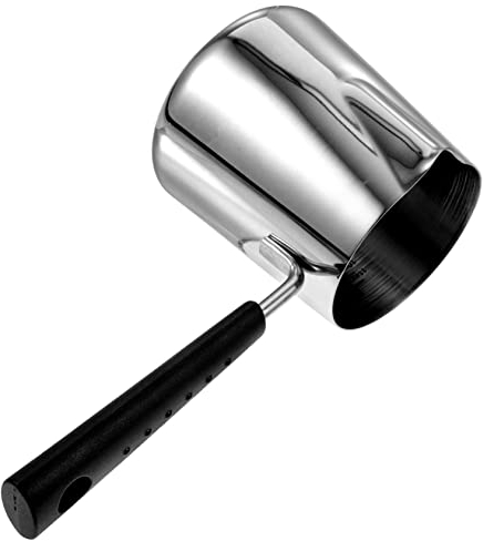 Cabilock sartén de aceite caliente cazo acero inoxidable cacerola acero inoxidable plancha de cocina olla de salsa de metal leche sartén plana olla con pico vertedor cacerolas