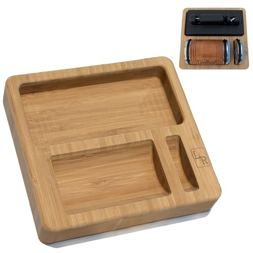 LavaRose Rolling Knife Sharpener Base Bamboo - Eco-Friendly Pure-Wood Stand for Rolling Knife Sharpening Kits, 15x16x3cm, High End Chemical-Free Storage Solution (Bamboo)