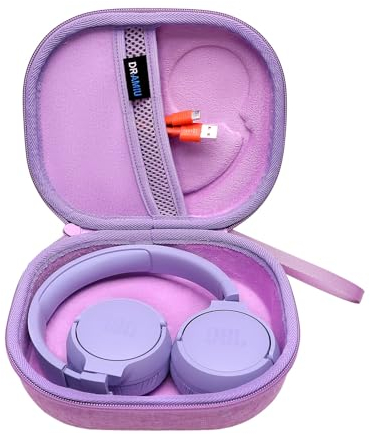 DR·AMIU Hartschalenhülle für JBL Tune 510BT/ 520BT/ 660NC/ 670NC/ 500/ JBL Live 460NC/ 670NC/ JR 460NC, Junior 320BT / 470NC Kleine Kopfhörer, Lila EVA Travel Case