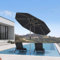 PURPLE LEAF Parasol de Jardin Extérieur Inclinable, Parasol Driot 2,45 m en Aluminium, Parasol Balcon Anti-Vent et Anti-UPF, pour Plage, Terrasse, Patio, Gris