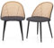 COSTWAY Esszimmerstühle 2er Set, Küchenstuhl mit simulierter Rattan & Metallbeinen, 150 kg belastbar, Stühle ohne Armlehnen, Rattanstuhl für Esszimmer, Restaurant, Wohnzimmer, Grau