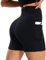 BLONGW Radlerhose Damen mit Taschen Kurze Sporthose High Waisted Sport Shorts Damen Workout Yoga Running Gym Tennis kurz Leggings