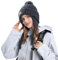 AYPOW Mütze Damen Winter, Modisch Warme Wintermütze Beanie mit Weichem Fleece Futter Slouchy Strickmützen Bommel Mütze mit Ohren