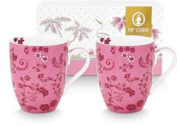 PIP STUDIO Jolie Flowers - Vaso grande (350 ml), color rosa