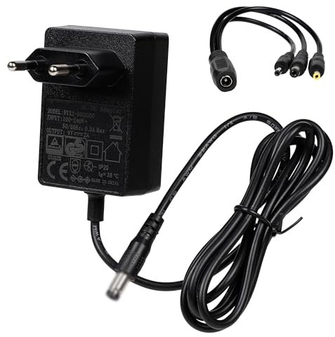 Carbosing 9V 2A Adaptateur Secteur Alimentation Chargeur Transformateur Compatible avec Vélo d'appartement Care CYD-0900500E Noir