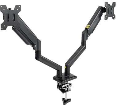 TOOQ DB1434TNR-B - Soporte de Mesa para 2 Pantallas 13”-34”, Negro