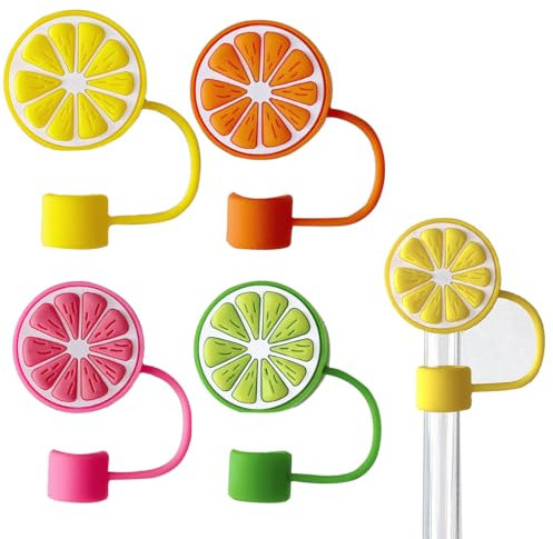 THXFUNAREA 4 Accesorios para Pajita Stanley Cup, 9-10mm Pajitas Cubiertas Accesorios, Material de Silicona a Prueba de Polvo, Tapas de Pajitas de Lindo, Cubierta de Pajita para Stanley Cup 40/30 Oz