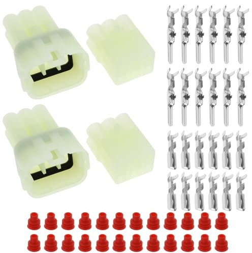 VGOL 2 Pairs 6Pin Motorcycles Sealed Electrical Connectors 6189-6171 6180-6181 Compatible with Sumitomo HM 090
