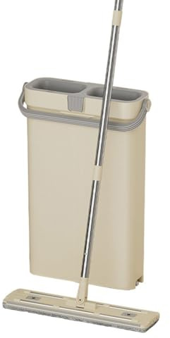 Pqahffowr Lazy Mop Hand Wash-Free Household Scratch-Off Labor-Saving Mop Wet and Dry Mop Bucket Set, Easy Install Easy to Use D