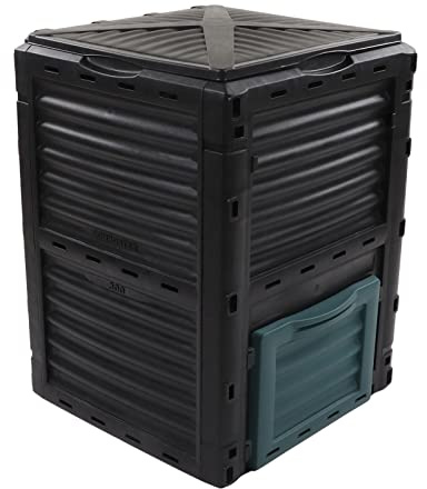 Jonlaki 300L Compost Bin with Hinged Lid and Vent for Efficient Kitchen and Garden Composting