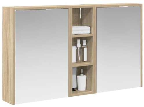 vidaXL Badezimmerschrank-Set 3 pcs 106 x 16 x 62,5 cm Holzwerkstoff, Elegante Badezimmeraufbewahrung, modernes Schrankset, stylische Wandregale, schicke Möbel, luxuriöse Details