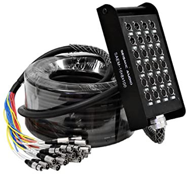 Seismic Audio - 16 Channel XLR SNAKE CABLE 100' long - 16 XLR sends and 8 XLR returns - Color Coded, Numerically well labeled - Heavy Duty 100 feet long