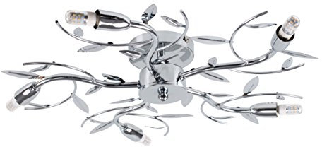 MiniSun Modern Chrome 5 Way Decorative Blossom Ceiling Light