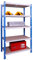 Szagato Profi-Schwerlast-Steckregal 300 Grund 240x100x60cm, 5 Böden, 300KG/Boden blau/lichtgrau, Marke (Lagerregal, Kellerregal, Werkstattregal, Regal)