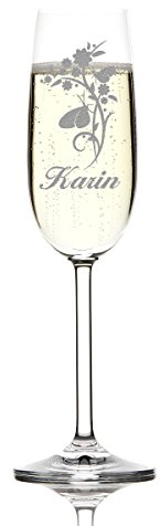 polar-effekt 1 Sektglas inkl. Gravur mit Motiv und Name schöne Geschenk-Idee für Champagner-, Prosecco- und Sekttrinker