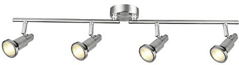 Brilliant Lampe Ryan LED Spotrohr 4flg eisen/chrom | 4x LED-PAR51, GU10, 5W LED-Reflektorlampen inklusive, (380lm, 3000K) | Arme drehbar/Köpfe schwenkbar