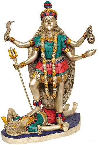 Exotic India Göttin Kali – Messing Statue mit Einlage