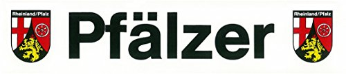 carstyling XXL Aufkleber Pfälzer - Schriftzug mit Wappen Rheinland/Pfalz 50 x 230 mm