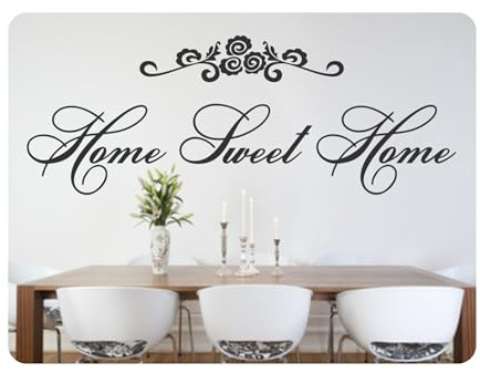 Wandtattoo Aufkleber Schriftzug Wohnzimmer Küche modern Home Sweet Home Nr.850