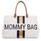 Childhome Mommy Bag CWMBBCOBL Tasche, 50 x 30 x 30 cm, weiß (White Stripes Black/Gold)