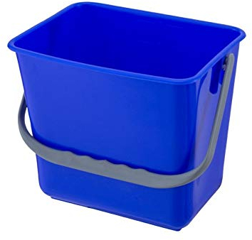 Cubeta Cuadrada 6 Lt. con asa para carritos de Limpieza institucional. Color Azul