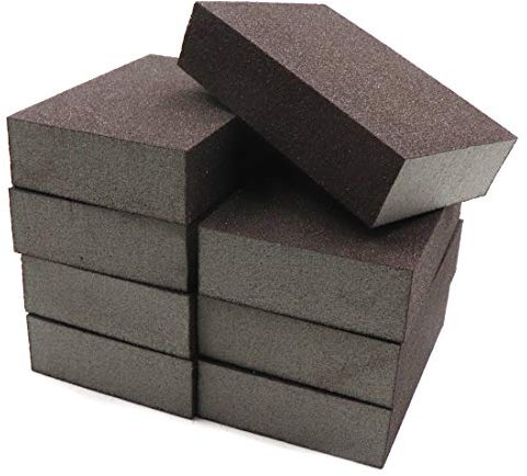 Luomorgo Sanding Sponge Sanding Blocks Polished Elastic Sanding Block Extra Fine (400-600 Grit) 8pcs