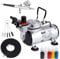 Timbertech Airbrush Kit with Compressor AS18-2K Basic Start Kit with Air Hose, Cleaning Brushes, and Test Paints for Hobby, Body Tattoo, Model Painting, Automotive Graphic, Make-up