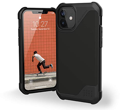 URBAN ARMOR GEAR UAG iPhone 12 Mini 5G - (5.4 inch) Feather-Light Heavy Duty Shockproof Slim Rugged Metropolis LT. Protective Cover, SATN ARMR Black