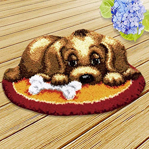 Knüpfteppich Set Teppiche Kreuzstich Stickerei DIY-Werkzeug-Set für Kinder und Erwachsene Latch Hook Rug Making DIY Tools Kit für Heimdekoration(Typ B)