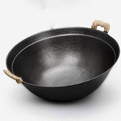 SHYPT Iron Pot, delle Famiglie Non Rivestito Anti-Stick Wok, Multi-Funzione di Cottura Piatto Wok Wok