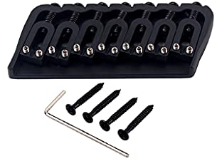 Alnicov Cordes de chevalet de selle à 7 cordes à travers pièces de guitare fixe et accessoires pour guitare électrique