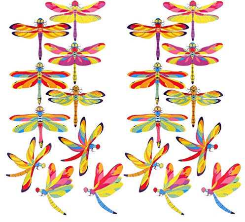 VICASKY 20stücke Pack Anti-kollisions-fenster-aufkleber Selbstklebende Aufkleber Dekorative Libellenform Fenster-klammern