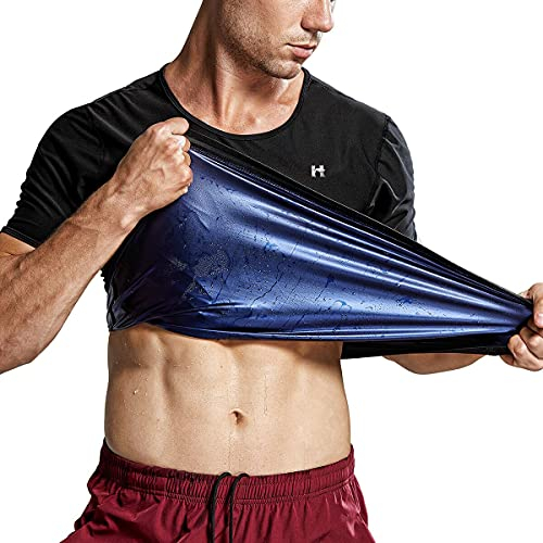 VENI MASEE Herren Sauna-Sweat-Shirt Schlankheit-Shapewear Comression-Fitness Schlanker-Saunaanzüge Body Shaper Workout Tank Top Polymer Trainer
