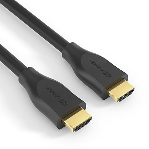conecto CC50817 Premium Zertifiziertes High Speed HDMI Kabel mit Ethernet, gegossener Designstecker, vergoldete Anschlüsse, 5,0m schwarz