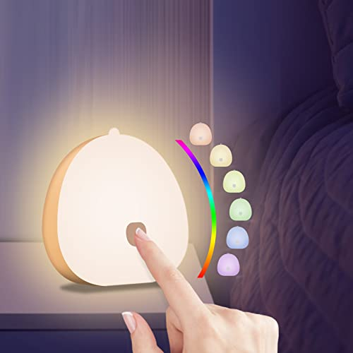 Yifacoom Nachtlicht für Kinder, LED-Nachtlicht, wiederaufladbar, USB-C, Nachttischlampe mit Touch-Steuerung, RGB, Nachtlicht, Helligkeitseinstellung für Treppen, Schlafzimmer, Flur, Kleiderschrank