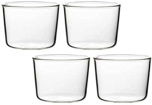 Operitacx 4Pcs 200 ML Clear Glass Pudding Cups Dessert Cups Ice Cream Cups Mousse Bowl Small Serving Bowls Drinking Glasses Candle Holders for Water Beverages Cocktails