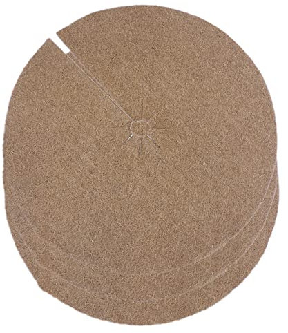 Novatool 3X Mulchscheibe Kokos Ø 100cm Kokos-Abdeckung mit Loch Kübelabdeckung Winterschutz Topfpflanzen Winter Kälte Pflanze Pflanzenschutz für Pflanzen und Bäume