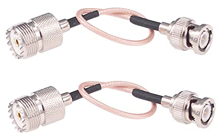 RFaha 2pcs BNC Male to UHF Female SO259 Adapter Extension Cable RG316 6 RF Coax Coaxial(F71-2)