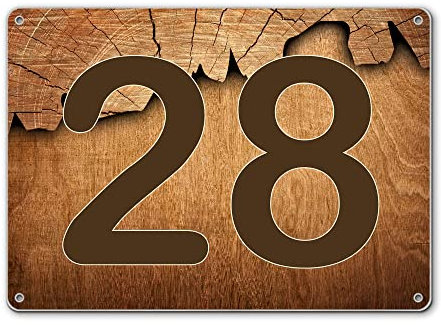 banjado® Hausnummernschild personalisierbar Motiv Holz - Hausschild personalisiert Draußen mit Straßennamen möglich - Hausnummernschild Edelstahl versch. Motive - inkl. Montagematerial