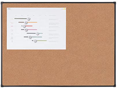 BoardsPlus Economy Tableau en liège, 90 x 60 cm, cadre en Tech Alloy Noir