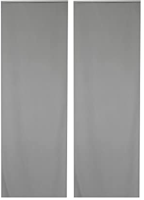 Haus und Deko Flächenvorhang 2er Set 60 x 245cm Hellgrau Schiebevorhang Blickdicht Raumtrenner Klettband Paneelwagen einfarbig Schiebegardinen Gardinen Raumteiler Wohnzimmer Schlafzimmer