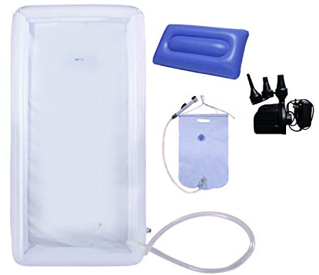 PHASFBJ Bañera Inflable médica con Bomba de Aire eléctrica Bañera de PVC para Adultos, Lavar Todo el Cuerpo en la Cama, Bañera portátil para Embarazadas, Ancianos