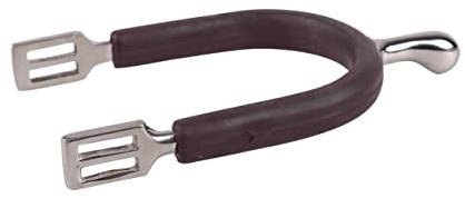 ARBO-INOX Sporen mit abgerundetem Dorn Damen Rundkopfsporen mit Kautschuk Edelstahl (30MM, BRAUN)